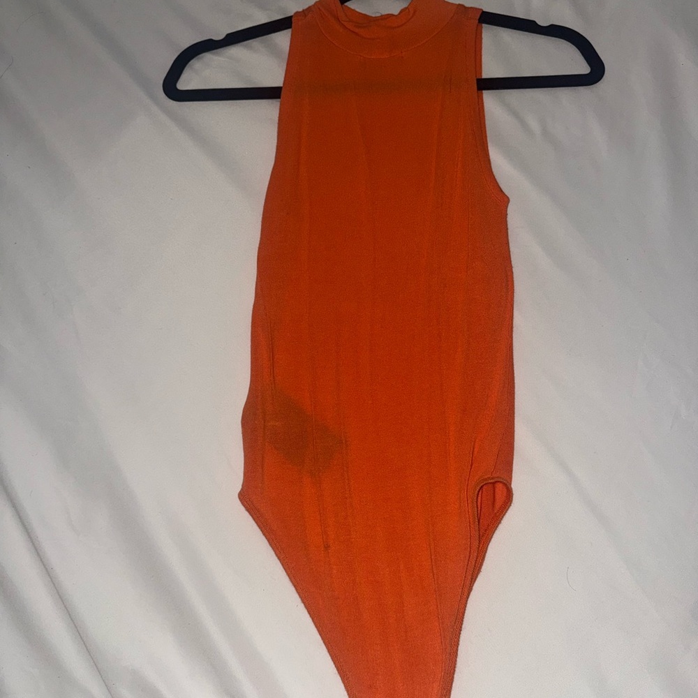 Heron Preston Orange Sleeveless Ribbed Bodysuit